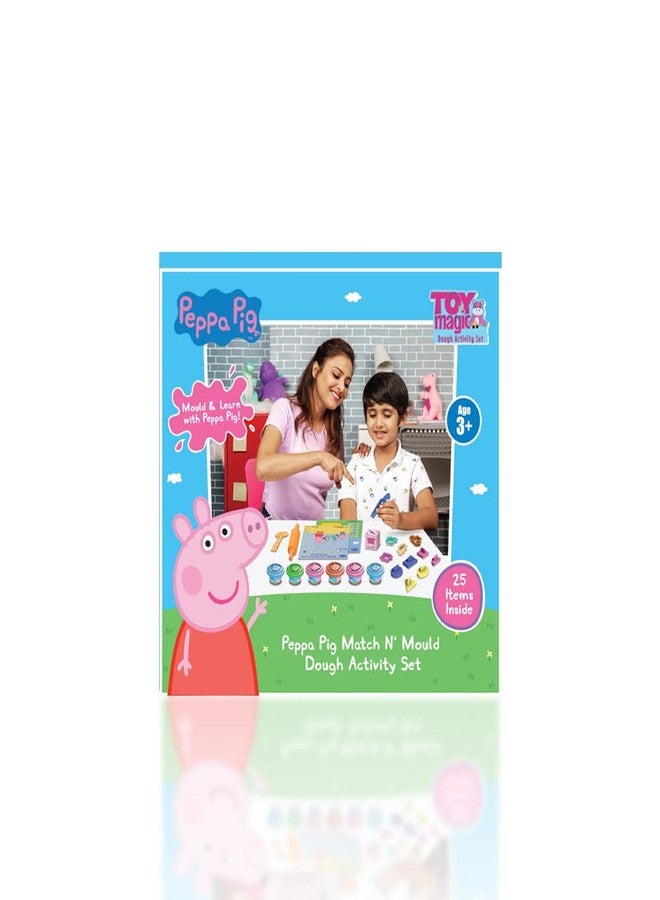 ToyMagic Peppa Pig Soft Dough Match N' Mould Cube Activity Set with Moulding Lid|Pack of 6 Tubs 50gm Each |Water Based Dough|Art & Craft Kit|Birthday & Return Gift for Kids 3+|Non-Toxic|Made in India - Image 1
